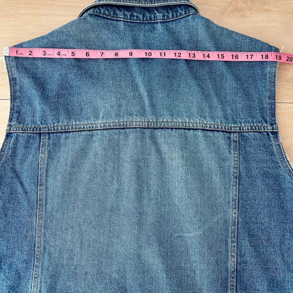 Vintage 90s Alaska Wilderness Gear 1959 Men's XL Blue Denim Vest (Customized)